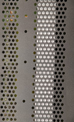Detail of a metallic computer case.