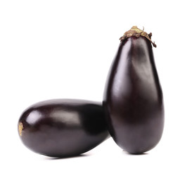 Two ripe eggplant.