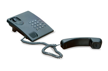 Black phone isolated on the white background