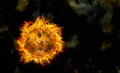 Apocalyptic background - planet Earth exploding