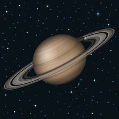 Fototapeta na wymiar Planet Saturn in space