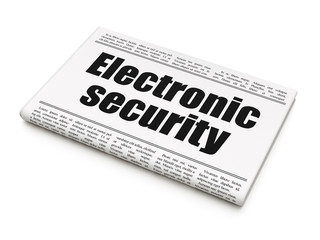 Security news concept: newspaper headline Electronic Security