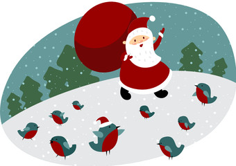 Santa with huge sack