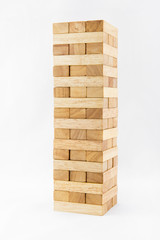 Blocks of wood isolated on white background