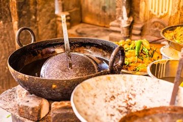 Rolgordijnen TRaditional food market in India. © Curioso.Photography