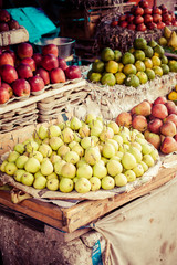Asian farmer's market selling fresh vegetables