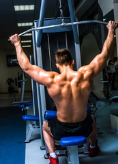 bodybuilder with simulator