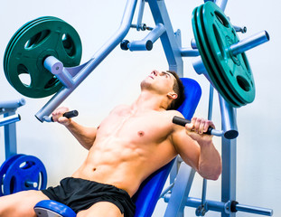 bodybuilder with simulator