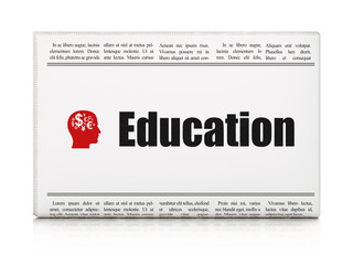 Education news concept: newspaper with Education and Head