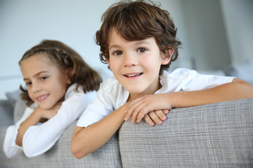 Portrait of brother and sister