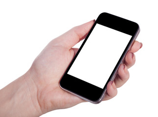 mobile in a female hand