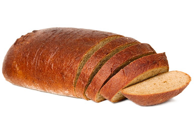 Dark bread with some sliced pieces