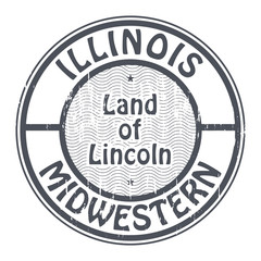 Grunge rubber stamp with name of Illinois, Midwestern, vector