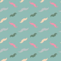 Hipster Mustache Seamless Pattern