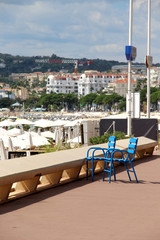Famous blue chairs in Cannes