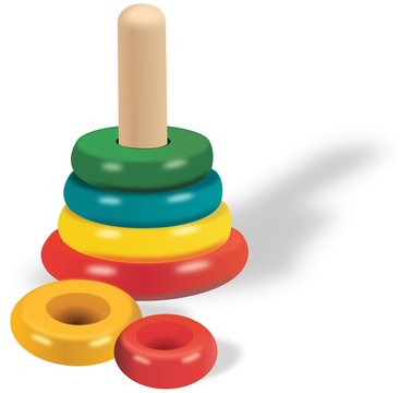 One Pillar Of Tower Of Hanoi Colored Toy Teaser