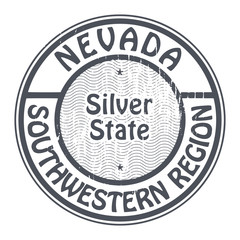 Grunge rubber stamp with name of Nevada, Southwestern Region