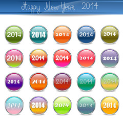 2014 Number Icons Set - Isolated On White Background