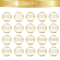 2014 Number Icons Set - Isolated On White Background