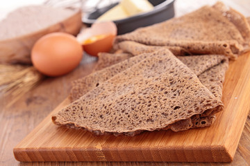buckwheat crepe and ingredient