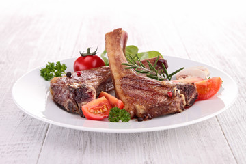 lamb chop and vegetable