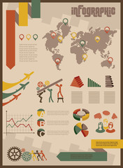 vintage infographics set business concept