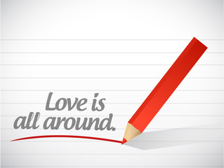 love is all around message illustration design