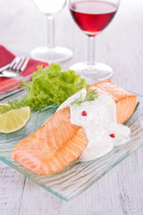 salmon with cream and dill
