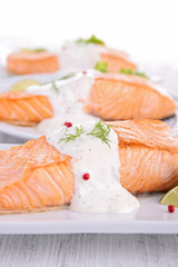 salmon with cream and dill