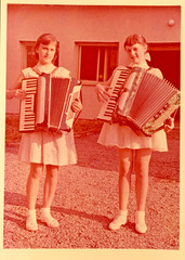 Girls with accordion - circa 1955
