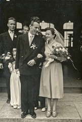 wedding day - the bride and groom - circa 1955 - 57852054