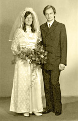 The bride and groom - circa 1970 - 57852097