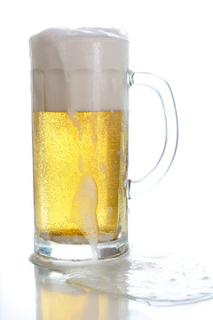 Foamy mug of beer
