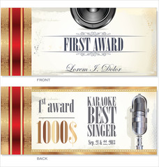 First award voucher or certificate karaoke template