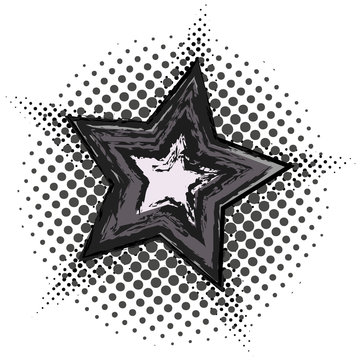 Grunge star with halftone pattern