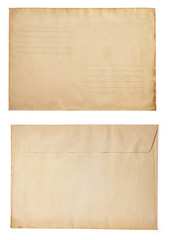 old retro envelope isolated on white