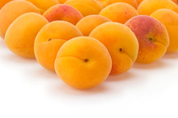 apricot on white background