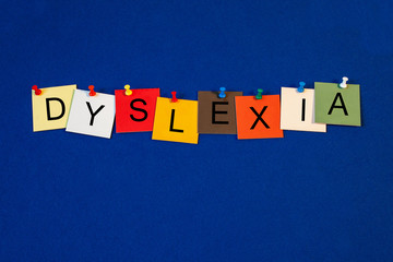 Dyslexia - sign series for medical health care - obrazy, fototapety, plakaty