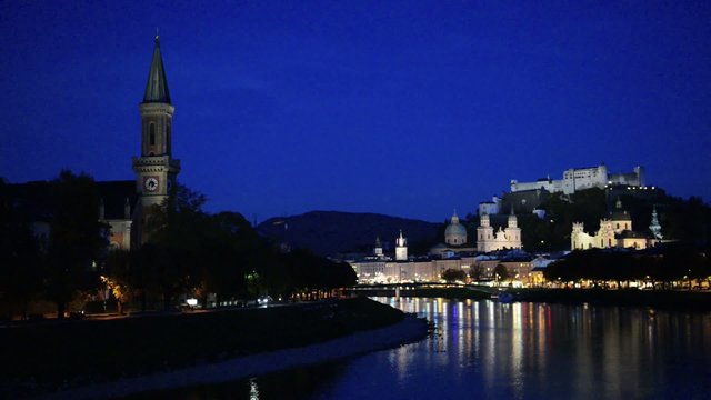 General view of the historical center of Salzburg, Austria