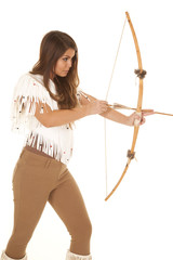 woman bow and arrow pull