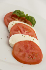 Tomato with mozzarella cheese