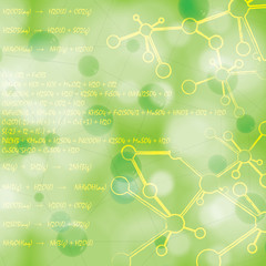 Molecule illustration green background - 57858663