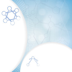 Molecule blue background