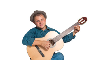 Young man playing the guitar