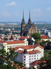 Obraz premium City of Brno and Cathedral of Peter and Paul, Czech Republic