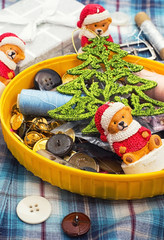 figure homemade Christmas Teddy bear