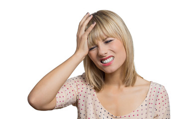 Fototapeta premium Girl with headache