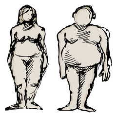 Overweight Man and Woman