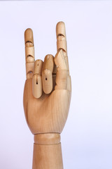 Wooden  hand sign horns