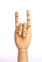 Wooden  hand sign horns